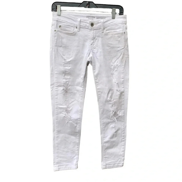 Denizen from Levi's Pants - DENIZEN Levi's women's size 28 white cropped distressed jeans inseam 24"